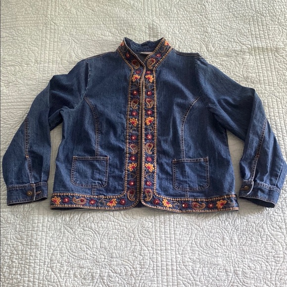 Vintage Embroidered Jean Jacket - Picture 1 of 4